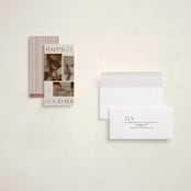"Gilded Shine" - Foil-Pressed Tall Holiday Cards in Cashmere by Angela Thompson - Assembled