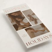 "Gilded Shine" - Foil-Pressed Tall Holiday Cards in Cashmere by Angela Thompson - Detail