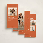 "Reverbere" - Foil-Pressed Tall Holiday Cards in Spice by Gwen Bedat - Back of Card Options