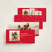 "Celestial" - Foil-Pressed Tall Holiday Cards in Gumdrop by Owl and Toad - Back of Card Options