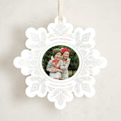 "Super Snowflake" - Holiday Ornament Cards in Blushing by Jessie Steury - Front