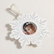 "Winter Snowflake" - Holiday Ornament Cards in Snow by Becky Nimoy - Detail