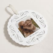 "White Christmas" - Holiday Ornament Cards in Snowflake by Crisby - Detail