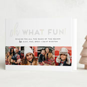 "Oh What Fun Quad" - Holiday Cards in Black Rhodium by Alexandra Cohn - Folded Card