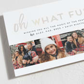 "Oh What Fun Quad" - Holiday Cards in Black Rhodium by Alexandra Cohn - Detail
