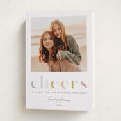 "Deconstructed Cheers" - Holiday Cards in Sunset by Lisa McLean - Folded Card