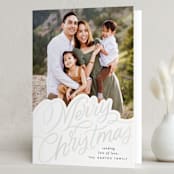 "Scripted Lettering" - Holiday Cards in Snow by Alethea and Ruth - Folded Card