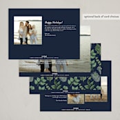 "Joy Greenery" - Holiday Cards in Navy by Brooke Chandler - Back of Card Options