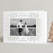 "Joy Greenery" - Holiday Cards in Navy by Brooke Chandler - Folded Card