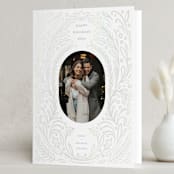 "Festive botanicals" - Holiday Cards in Mist by Teju Reval - Folded Card