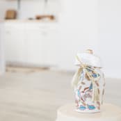 "White Pink Blue Celebration gift wine bottle bag" - Holiday Gift Bags in multicolor by Courtney Bedi