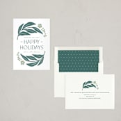 "berries and leaves" - Letterpress Holiday Cards in Evergreen by Carolyn MacLaren - Assembled