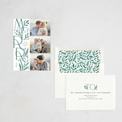 "Merry Letter Stack" - Letterpress Holiday Cards in Pine by Alethea and Ruth - Assembled