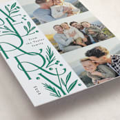 "Merry Letter Stack" - Letterpress Holiday Cards in Pine by Alethea and Ruth - Detail