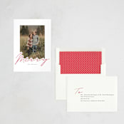 "merry in red" - Letterpress Holiday Cards in Snow by Angela Garrick - Assembled