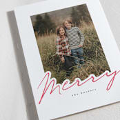 "merry in red" - Letterpress Holiday Cards in Snow by Angela Garrick - Detail