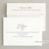 "Pen Scripted" - Letterpress Holiday Cards in Holly Berry by Everett Paper Goods - FREE Recipient Addressing