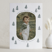 "scribble trees" - Letterpress Holiday Cards in Smokey Pine by Angela Garrick - Front