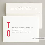 "Big Merry" - Letterpress Holiday Cards in Candy Cane by Baumbirdy - FREE Recipient Addressing
