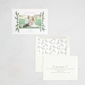 "Elegant Boughs" - Letterpress Holiday Cards in Holly by Everett Paper Goods - Assembled