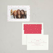 "Stars" - Letterpress Holiday Cards in Rosy Cheeks by Elly - Assembled
