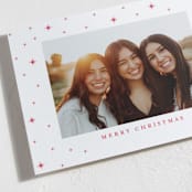 "Stars" - Letterpress Holiday Cards in Rosy Cheeks by Elly - Detail