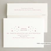 "Stars" - Letterpress Holiday Cards in Rosy Cheeks by Elly - FREE Recipient Addressing