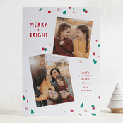 "Merry Confetti" - Letterpress Holiday Cards in Gumdrop by Kacey Kendrick Wagner - Front