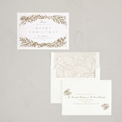 "Spread Cedars" - Letterpress Holiday Cards in Golden by Amy Kross - Assembled