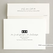 "Forest Collage" - Letterpress Holiday Cards in Coal by Amy Kross - FREE Recipient Addressing