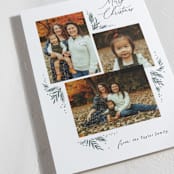 "Leafy Corners" - Letterpress Holiday Cards in Grass by Alethea and Ruth - Detail