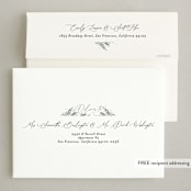 "Leafy Corners" - Letterpress Holiday Cards in Grass by Alethea and Ruth - FREE Recipient Addressing