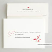 "Simply Elegant" - Letterpress Holiday Cards in Crimson by Vera Lim - FREE Recipient Addressing