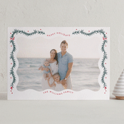 "Pine Garland" - Letterpress Holiday Cards in Pine by Robert and Stella - Front