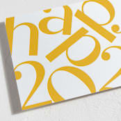 "Happy New YEAR" - Letterpress Holiday Cards in Sunshine by Pati Cascino - Detail