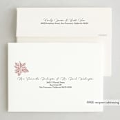 "Line Art Poinsettias" - Letterpress Holiday Cards in Merlot by Sarah Renee - FREE Recipient Addressing