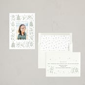 "Magical Christmas" - Letterpress Holiday Cards in Mint by Cass Loh - Assembled
