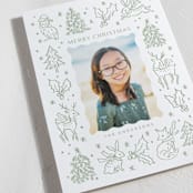 "Magical Christmas" - Letterpress Holiday Cards in Mint by Cass Loh - Detail