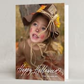 "Spooky Script" - Halloween Cards in Ghostly white by Hooray Creative - Folded Card