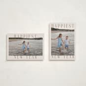 "Headlines" - Holiday Cards in Champagne by Ekko Studio - Photo Orientation Options