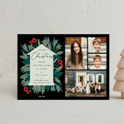 "Merry Home" - Holiday Cards in Charcoal by Oma N. Ramkhelawan - Front