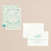 "Merry Little Lines" - Holiday Cards in Wintergreen by GeekInk Design - Assembled