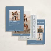 "Wildflower Holiday ribbon" - Holiday Cards in Blueberry by Jackie Crawford - Back of Card Options