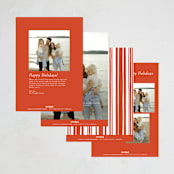 "Peppermint Stripe" - Holiday Cards in Peppermint by Robert and Stella - Back of Card Options