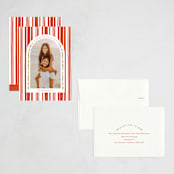 "Peppermint Stripe" - Holiday Cards in Peppermint by Robert and Stella - Assembled