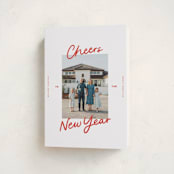 "A Simple Cheers" - Holiday Cards in Holly Berry by Abbigail Lim - Folded Card
