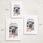 "A Simple Cheers" - Holiday Cards in Holly Berry by Abbigail Lim - Formats Available