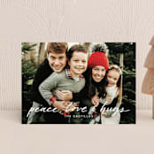 "sending all our LOVE" - Holiday Cards in Moon by Tanya Lee of Frooted Design - Front