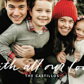 "sending all our LOVE" - Holiday Cards in Moon by Tanya Lee of Frooted Design - Detail