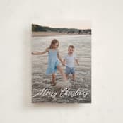 "Scripted Merry Christmas" - Holiday Cards in Snow by Kelly Schmidt - Front